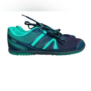 Xero Shoes Womens 8 HFS ll lightweight road runner shoe navy and green